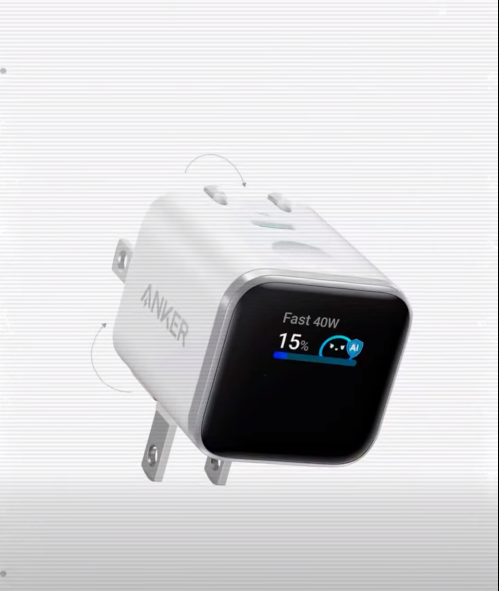 Anker Nano Charger (45W, Smart Display, 180° Foldable)