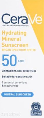 CeraVe 100% Mineral Sunscreen SPF 50, Face sunscreen- 2.5 fl Oz/ 75 ml - Image 4