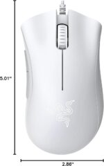 Razer DeathAdder Essential Gaming Mouse: 6400 DPI Optical Sensor - 5 Programmable Buttons - Mechanical Switches - Rubber Side Grips - Mercury White - Image 4