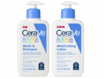 CeraVe Baby 2-in-1 Wash & Shampoo with Vitamin E for Hair & Skin, 16oz & Lotion Combo.