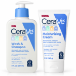 CeraVe Baby 2-in-1 Wash & Shampoo with Vitamin E for Hair & Skin, 8oz & CeraVe Baby Cream, Gentle Moisturizing Cream with Hyaluronic Acid, 5oz