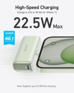 Anker Nano Power Bank,5,000mAh Portable Charger, Built-in USB-C Connector, Spout green, Global Version - Image 2