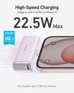 Anker Nano Power Bank,5,000mAh Portable Charger, Built-in USB-C Connector, Lilac purple, Global Version - Image 2
