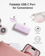 Anker Nano Power Bank,5,000mAh Portable Charger, Built-in USB-C Connector, Lilac purple, Global Version - Image 3