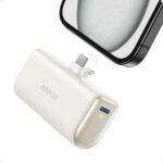 Anker Nano Power Bank,5,000mAh Portable Charger, Built-in USB-C Connector, Shell White, global version